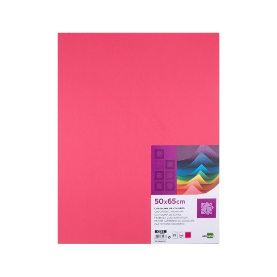 Cartulina liderpapel 50x65 cm 240g/m2 fucsia paquete de 25 unidades