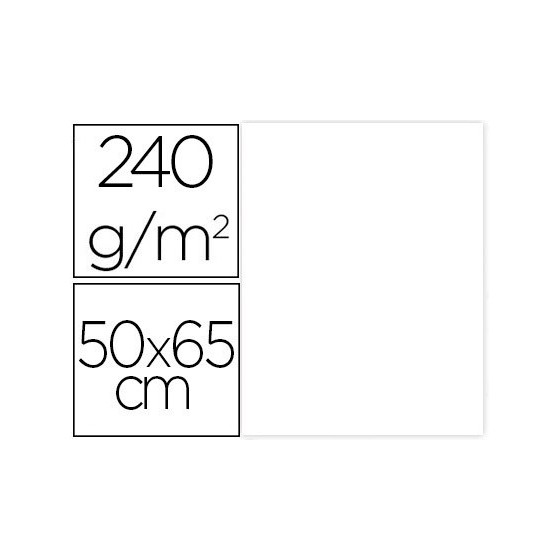 Cartulina liderpapel 50x65 cm 240g/m2 blanco paquete de 25 unidades