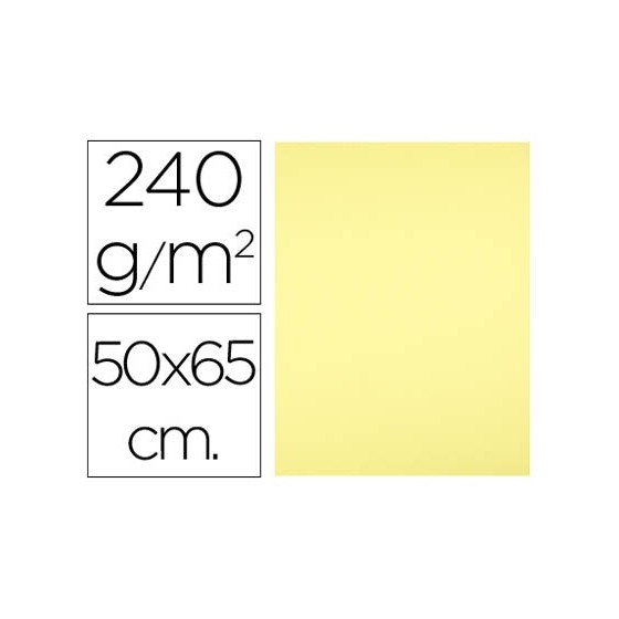 Cartulina liderpapel 50x65 cm 240g/m2 amarillo medio paquete de 25 unidades