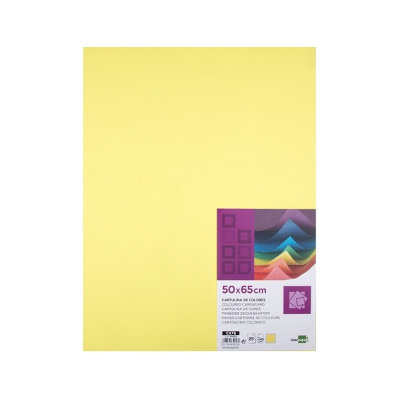 Cartulina liderpapel 50x65 cm 240g/m2 amarillo medio paquete de 25 unidades