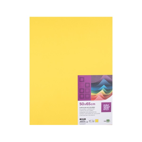 Cartulina liderpapel 50x65 cm 240g/m2 amarillo limon paquete de 25 unidades