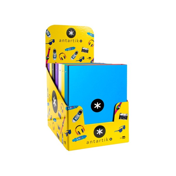 Carpeta liderpapel antartik a4 forrada 4 anillas 25 mm redondas colores surtidos