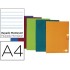 Libreta liderpapel scriptus a4 48 hojas 90g/m2 rayado montessori 5mm con margen colores surtidos