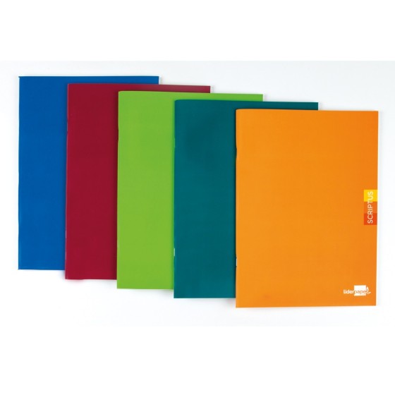 Libreta liderpapel scriptus a4 48 hojas 90g/m2 rayado montessori 5mm con margen colores surtidos