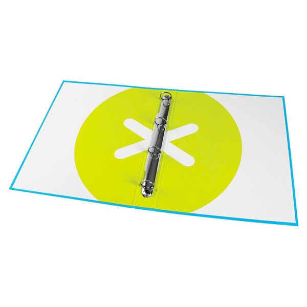 Carpeta liderpapel antartik a4 forrada 4 anillas 25 mm redondas color azul