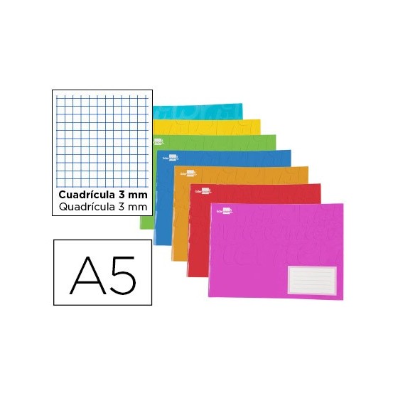 Libreta liderpapel write a5 apaisada 32h 60g/m2 cuadro 3 mm con margen