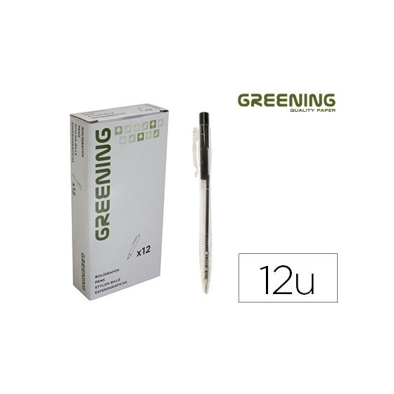 Boligrafo greening negro retractil