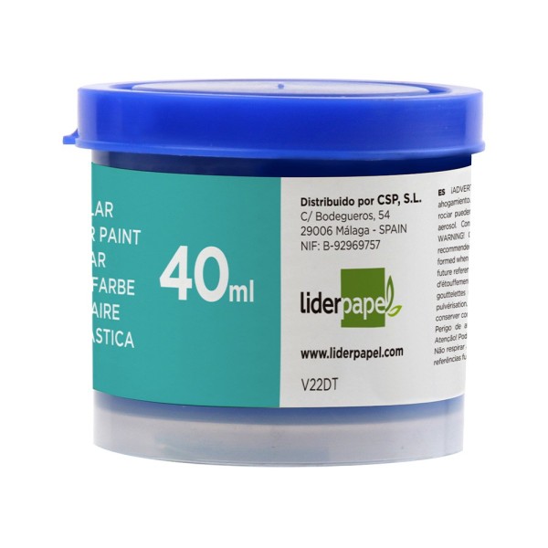 Tempera liderpapel escolar 40 ml azul ultramar