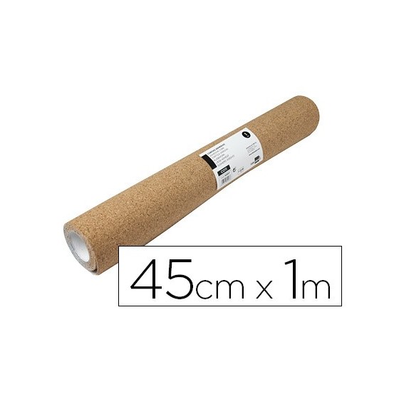 Corcho liderpapel adhesivo ancho 45cm longitud 1m espesor 1mm en rollo