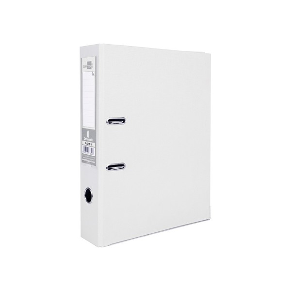 Archivador de palanca liderpapel folio documenta forrado pvc con rado lomo 75mm blanco con compresor