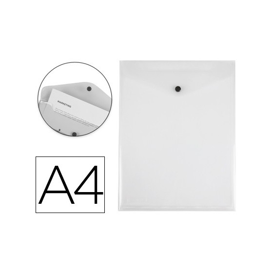 Carpeta liderpapel dossier broche polipropileno din a4 formato vertical transparente 50 hojas