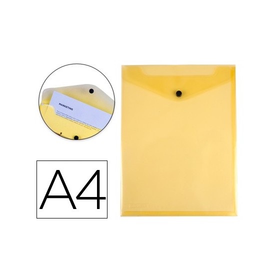 Carpeta liderpapel dossier broche polipropileno din a4 formato vertical amarilla transparente 50 hojas
