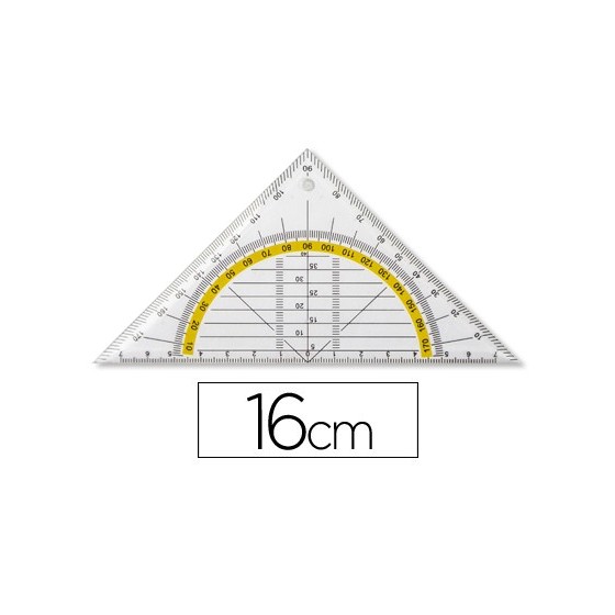 Escuadra liderpapel geometria 16 cm plastico cristal
