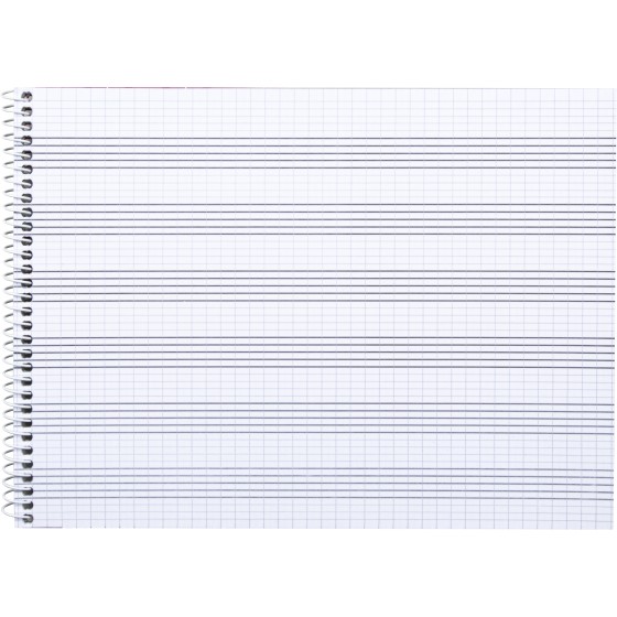 Bloc musica liderpapel combi pentagrama cuadriculado 2,5mm cuarto 20 hojas 100g/m2