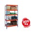 Estanteria metalica ar storage 192x100x50cm 5 estantes 300kg por estante bandejas de maderasin tornillos azul naranja