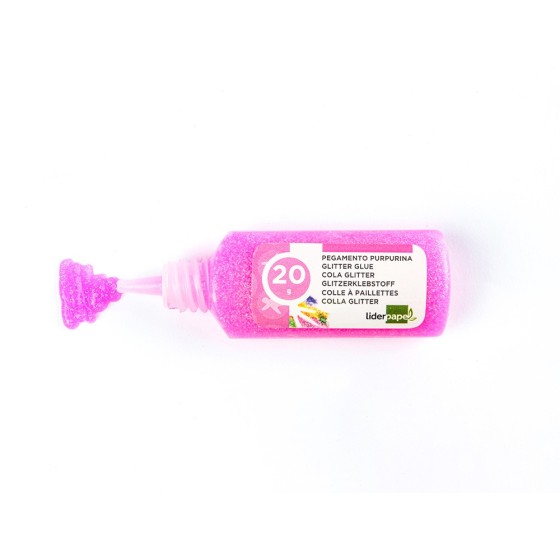 Purpurina pegamento liderpapel fantasia colores metalicos pasteles bote de 20 gr