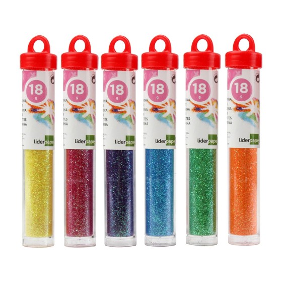 Purpurina liderpapel fantasia colores metalicos pasteles bote de 18 gr