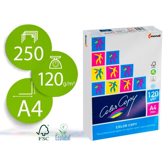 Papel fotocopiadora color copy din a4 120 gramos paquete de 250 hojas