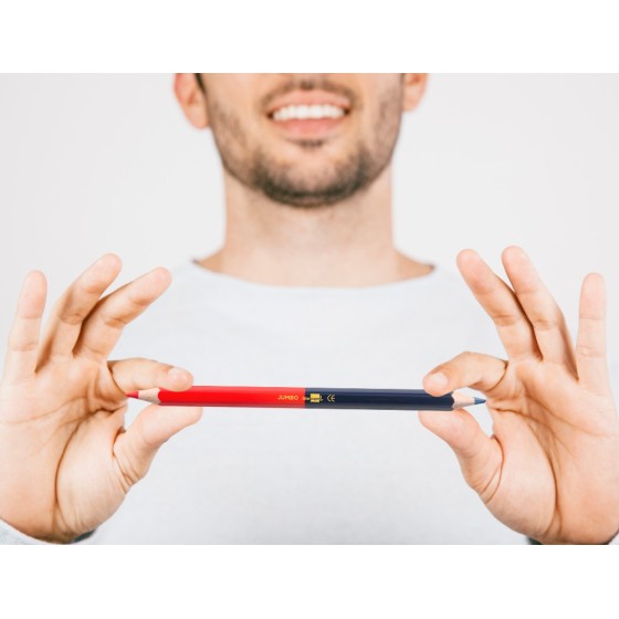 Lapices bicolor liderpapel jumbo rojo/azul