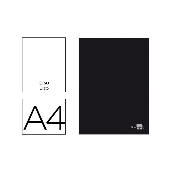 Libreta liderpapel tapa negra a4 80 hojas 60g/m2 liso sin margen