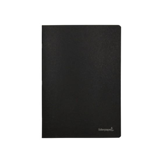 Libreta liderpapel tapa negra a4 80 hojas 60g/m2 cuadro 5mm con doble margen