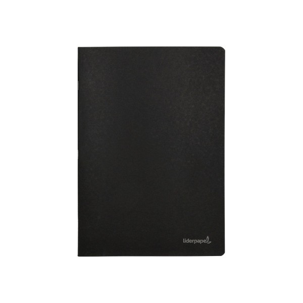 Libreta liderpapel tapa negra a4 80 hojas 60g/m2 cuadro 5mm con doble margen