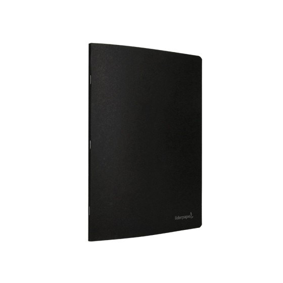 Libreta liderpapel tapa negra a4 80 hojas 60g/m2 cuadro 5mm con doble margen