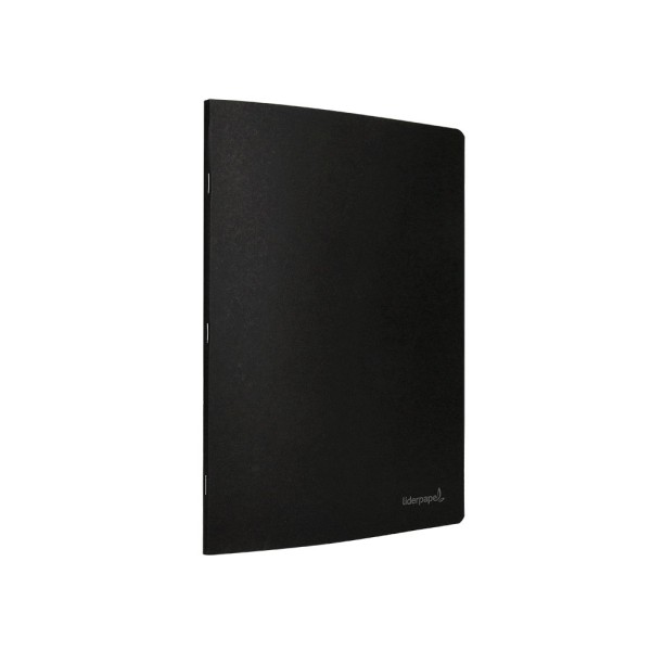 Libreta liderpapel tapa negra a4 80 hojas 60g/m2 cuadro 5mm con doble margen