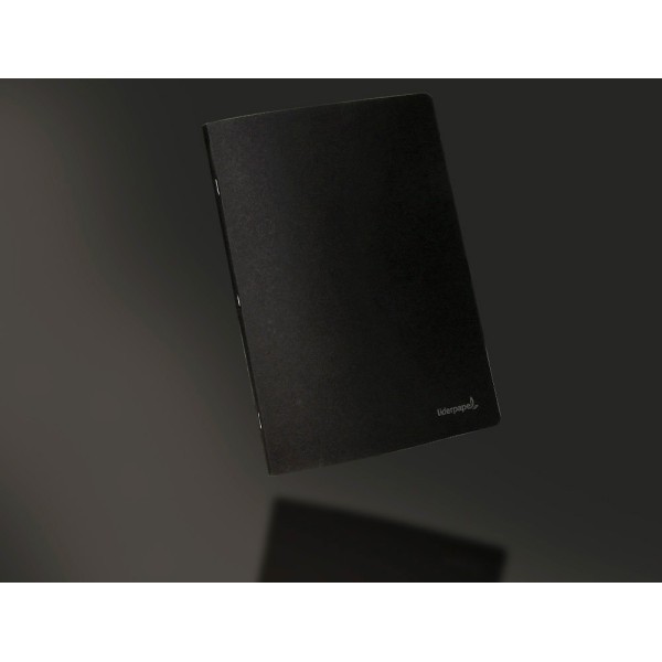 Libreta liderpapel tapa negra a4 80 hojas 60g/m2 cuadro 5mm con doble margen