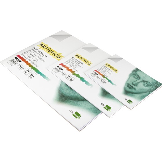 Bloc dibujo liderpapel artistico encolado 594x420mm 24+6 hojas 120g/m2 sin recuadro