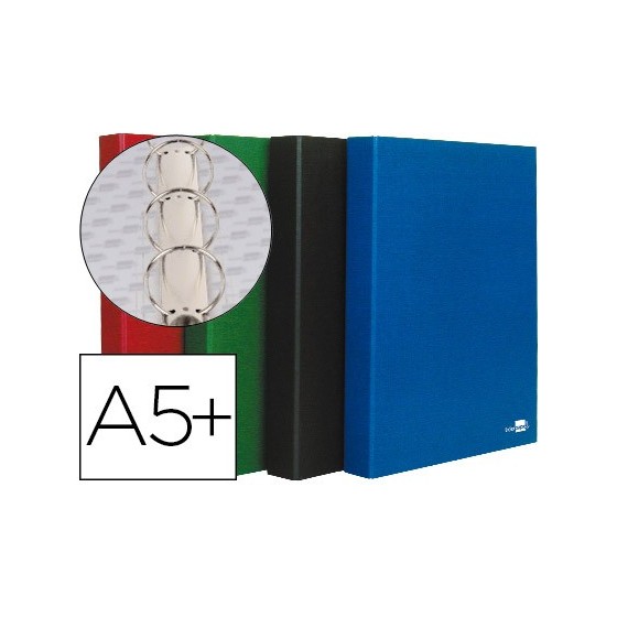 Carpeta de 4 anillas 25mm redondas liderpapel cuarto carton forrado paper coat 4 colores surtidos