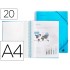 Carpeta liderpapel escaparate con espiral 20 fundas polipropileno din a4 azul