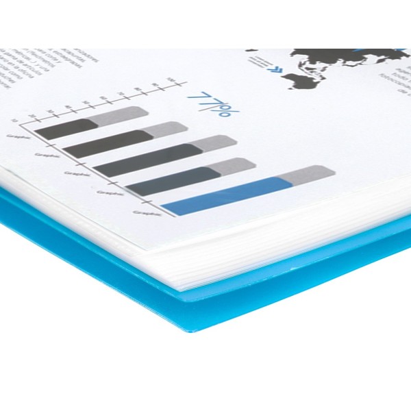 Carpeta liderpapel escaparate con espiral 20 fundas polipropileno din a4 azul