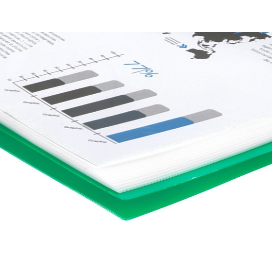 Carpeta liderpapel escaparate con espiral 10 fundas polipropileno din a4 verde