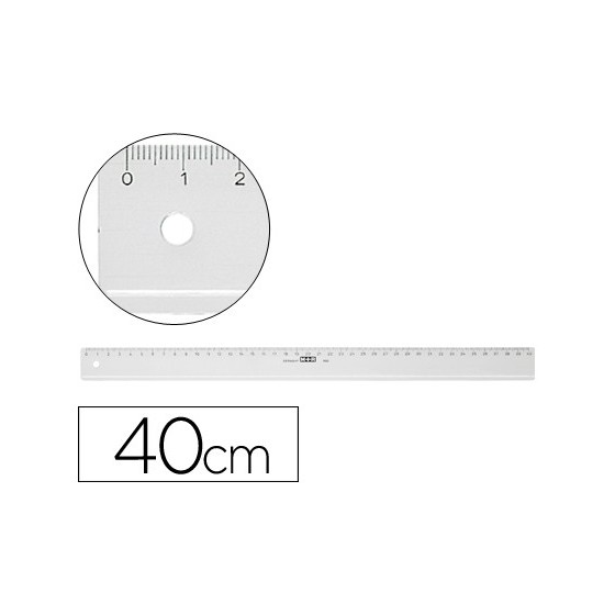 Regla m+r 40 cm plastico transparente
