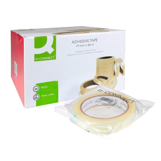 Cinta adhesiva q-connect 66 mt x 19 mm encelofanada