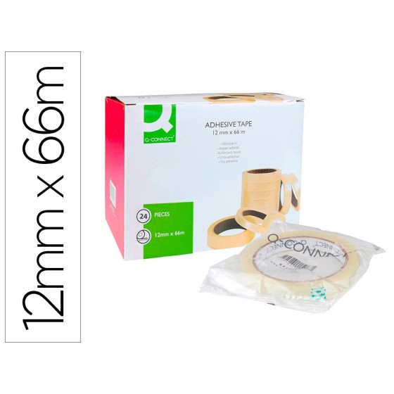 Cinta adhesiva q-connect 66 mt x 12 mm encelofanada