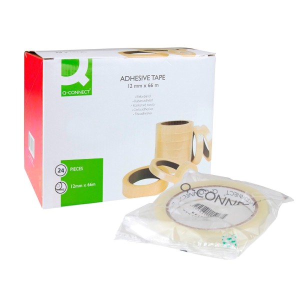 Cinta adhesiva q-connect 66 mt x 12 mm encelofanada