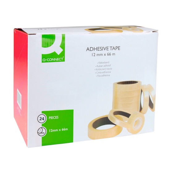 Cinta adhesiva q-connect 66 mt x 12 mm encelofanada