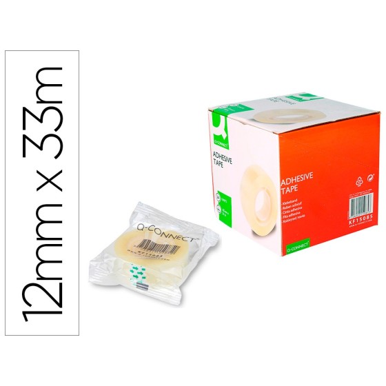 Cinta adhesiva q-connect 33 mt x 12 mm encelofanada