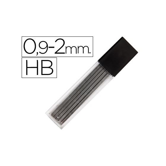 Minas liderpapel grafito rectangulares 2x0,9 mm hb tubo de 12 minas
