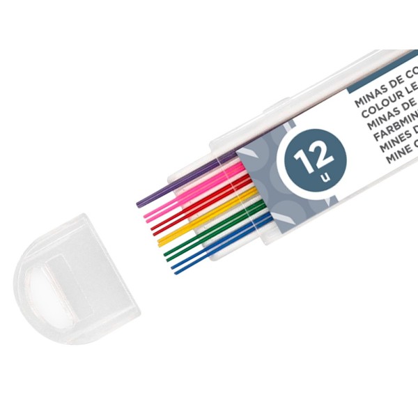 Minas liderpapel colores surtidos de 0,5 mm estuche de 12 minas