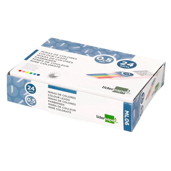 Minas liderpapel colores surtidos de 0,5 mm estuche de 12 minas