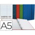 Carpeta con recambio liderpapel a5 cuadro 5mm forrada 4 anillas 20mm