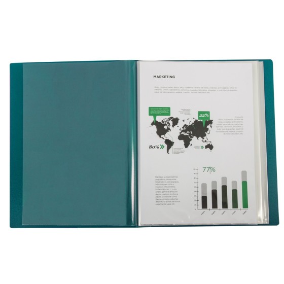 Carpeta liderpapel personaliza 31763 80 fundas polipropileno din a4 verde lomo personalizable