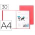 Carpeta liderpapel escaparate 47490 30 fundas polipropileno din a4 rojo translucido