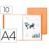 Carpeta liderpapel escaparate 47481 10 fundas polipropileno traslucida din a4 naranja frosty