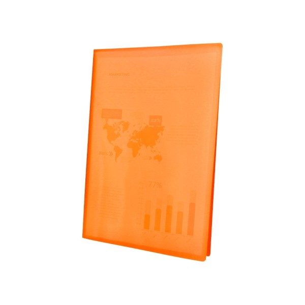 Carpeta liderpapel escaparate 47481 10 fundas polipropileno traslucida din a4 naranja frosty