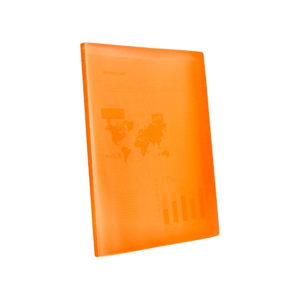 Carpeta liderpapel escaparate 47481 10 fundas polipropileno traslucida din a4 naranja frosty
