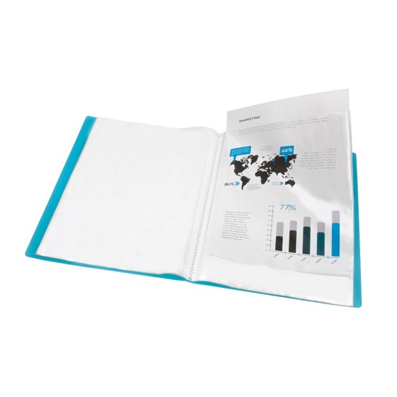 Carpeta liderpapel escaparate 47482 10 fundas polipropileno din a4 azul translucido
